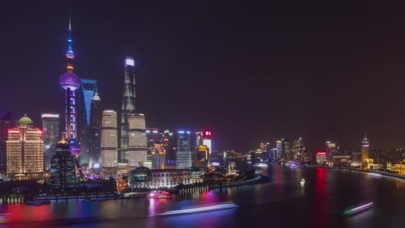 Time Lapse Of The Shanghai China Skyline alt
