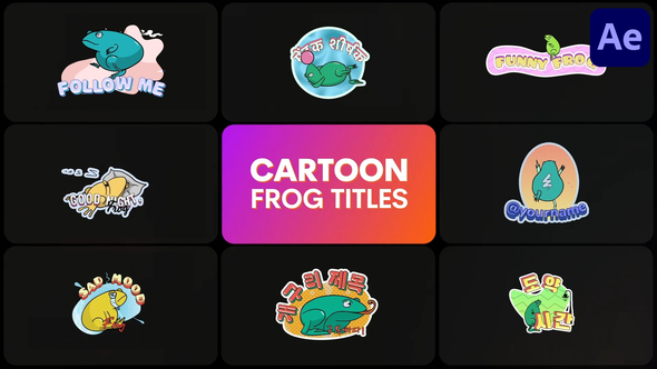 Cartoon Frogs for After Effects Titles template preview