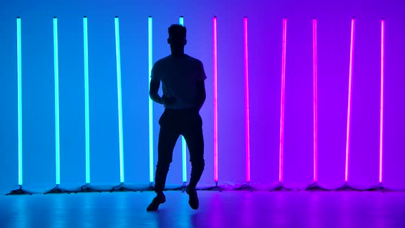 A Dancer Performs a Dance Element From a Salsa Program in Slow Motion alt