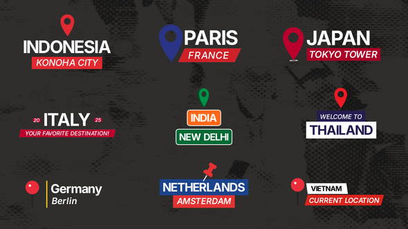 Location Title Lower Third Titles template preview