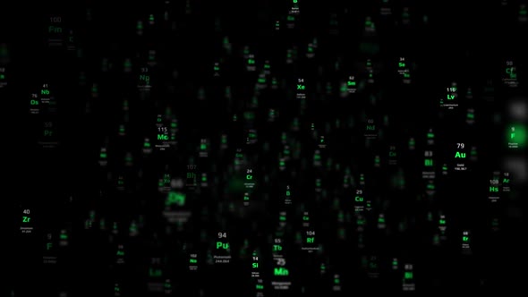 Green Chemical Elements On Alpha - 1920x1080 Loop alt