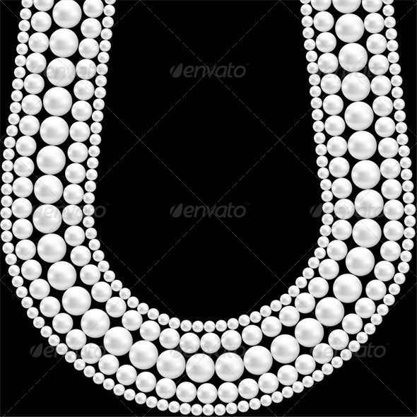 Black Background with Pearl Necklace - Man-made Objects Objects