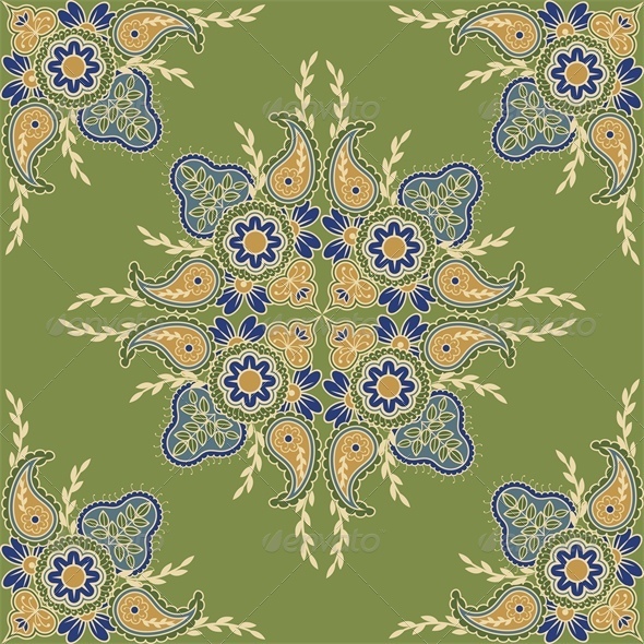 Ethnic Seamless Indian Floral Pattern - Backgrounds Decorative