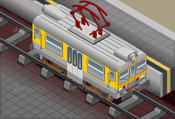 Isometric Electric Train - Man-made Objects Objects