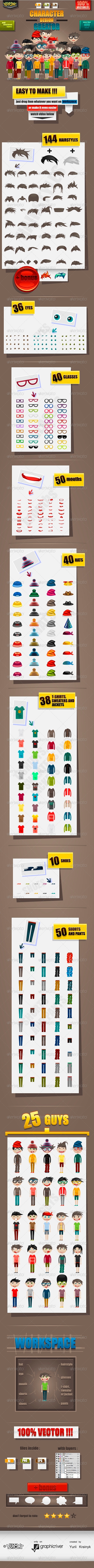 Character Design Creator - Characters Vectors