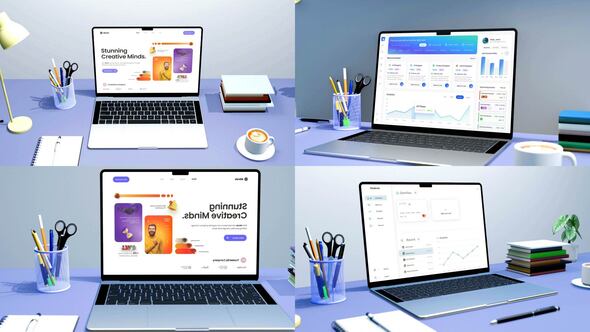 Office Laptop Mockups Product Promo template preview