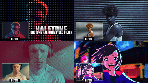 Halftone and Duotone Effects | PP Premiere Pro template preview