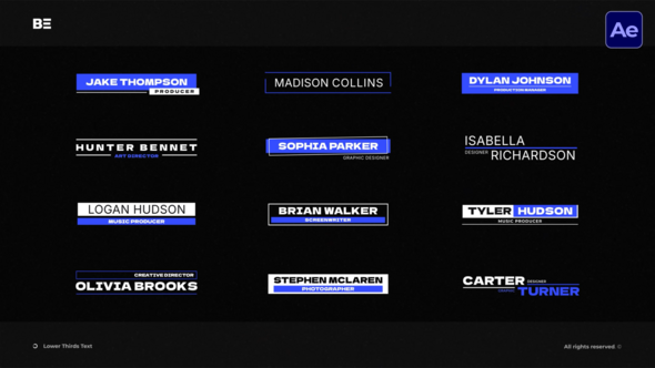 Lower Thirds Text  AE Titles template preview