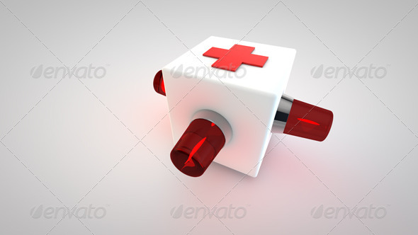 3D Cross Ambulance Symbol - Objects 3D Renders