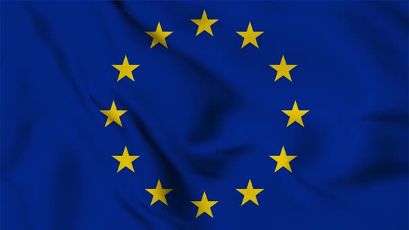 Waving Flag of Europe Union Loop Animation