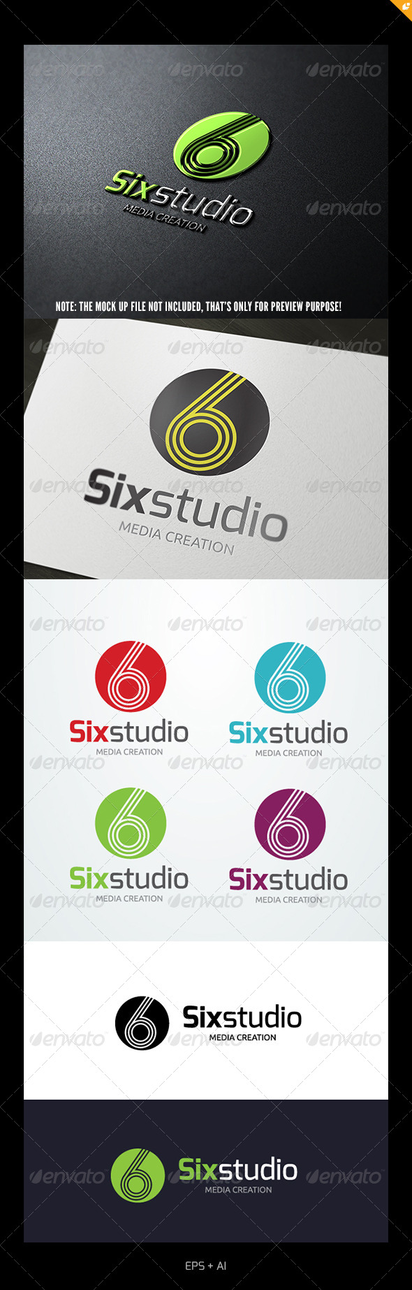 Six Studio Logo - Numbers Logo Templates