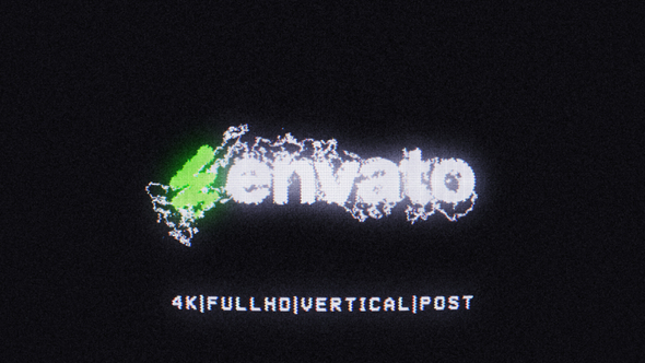 CRT Glitch Reveal Logo Stings template preview