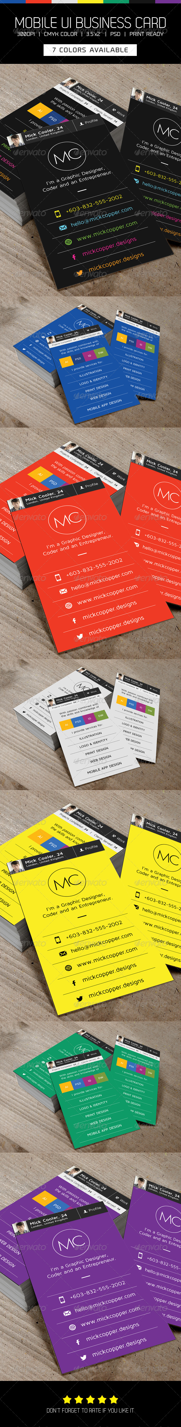 Flat Mobile Concept Business Card Version 1 - Creative Business Cards