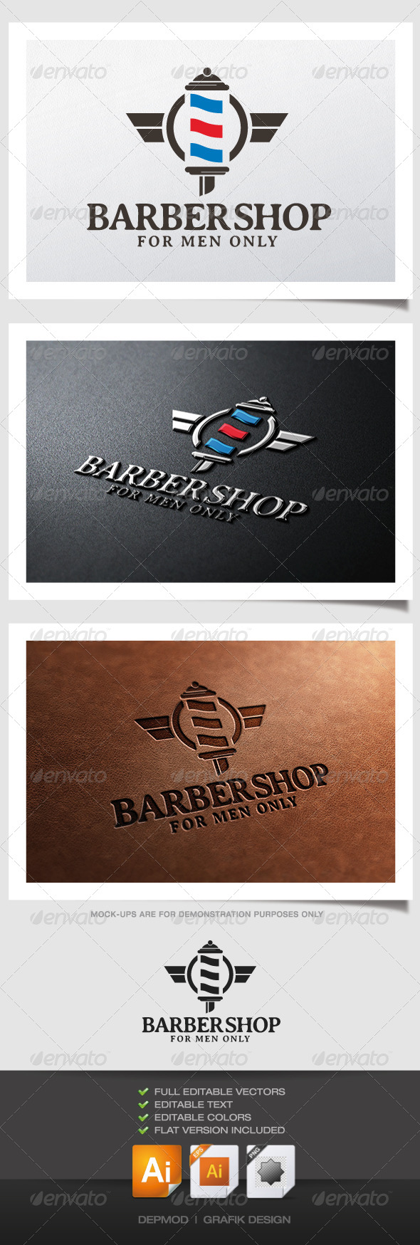 Barber Shop Logo - Symbols Logo Templates