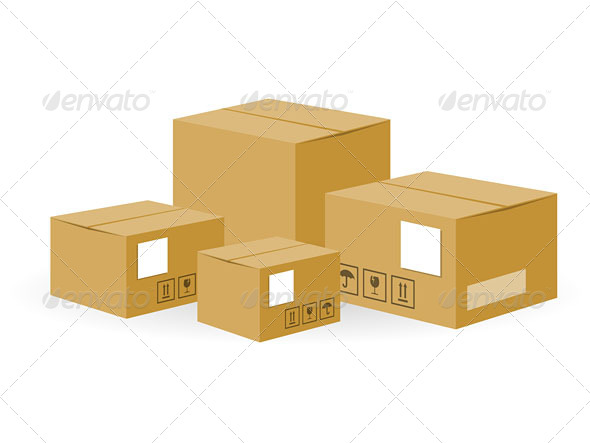 Brown Shipping Boxes - Vectors
