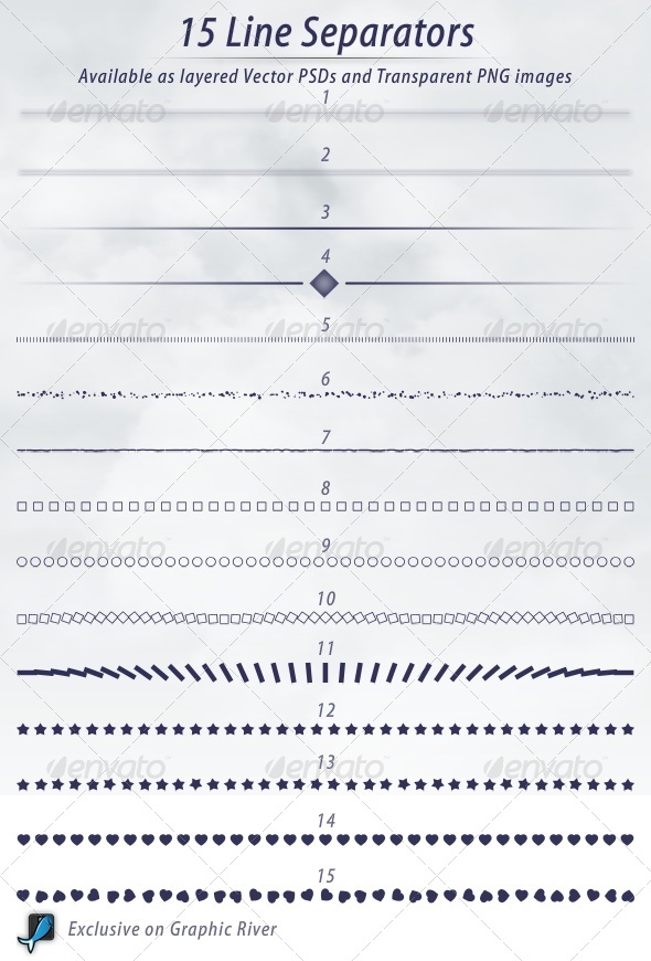 15 Line Separators Pack - Decorative Graphics