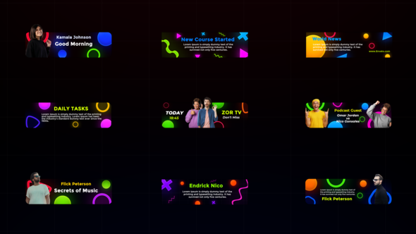 Glow Name Tag | Photo Lower Third Elements template preview