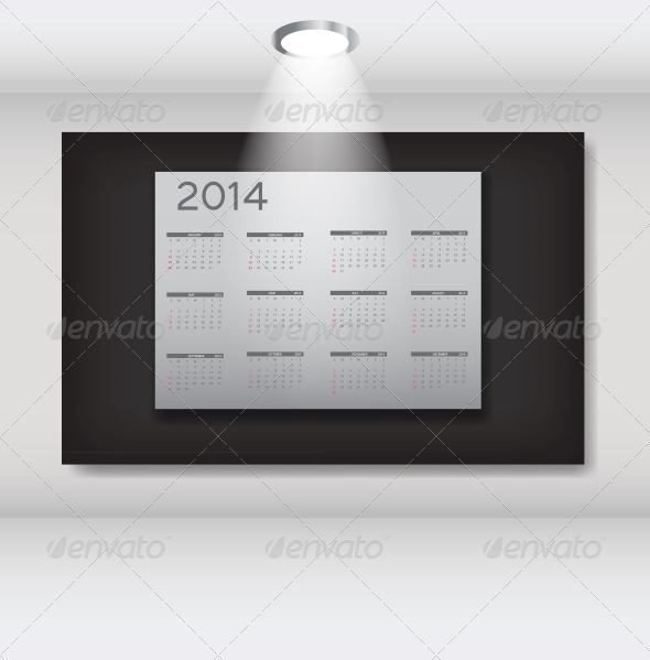 2014 New Year Calendar Vector Illustration - New Year Seasons/Holidays
