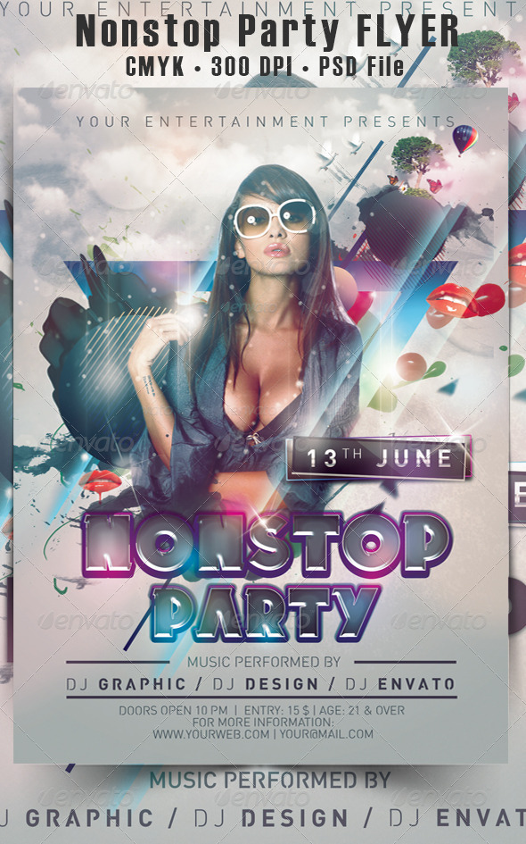 Nonstop Party Flyer - Events Flyers