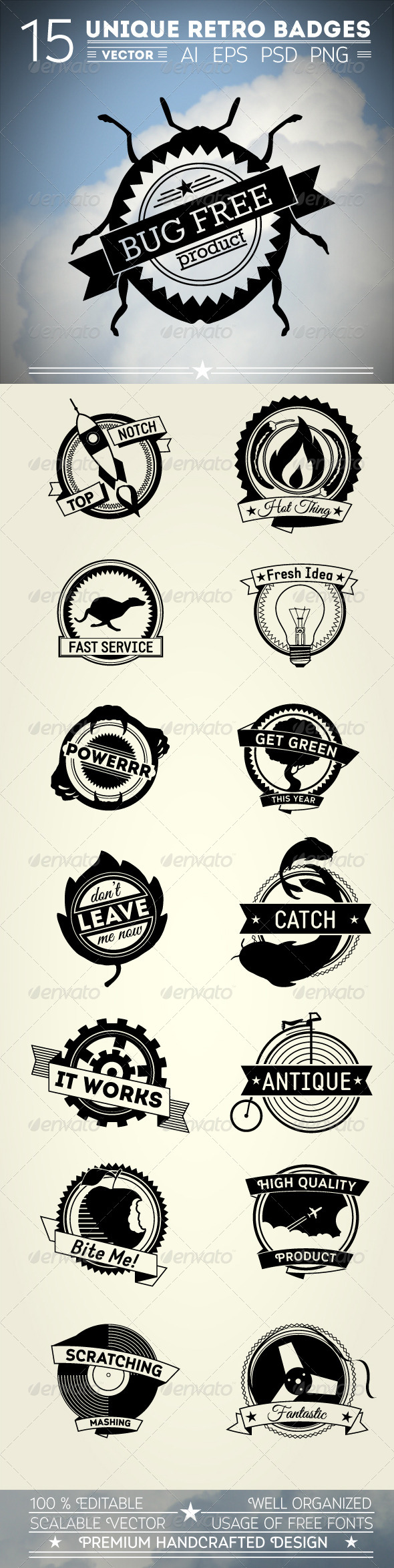 15 Unique Retro Badges - Retro Technology