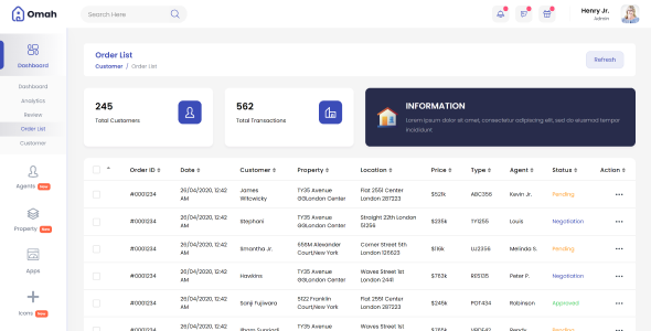 Omah - Flask Real Estate Admin Dashboard Template by DexignZone ...