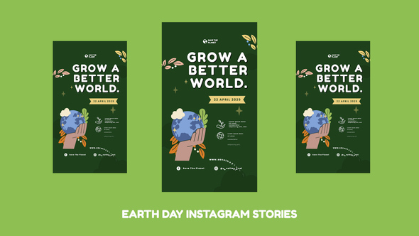 Earth Day Instagram Stories Openers template preview