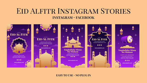 Eid Alfitr Instagram Stories Openers template preview