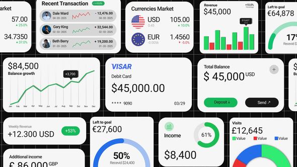 Accounts & Finances UI Pack Infographics template preview