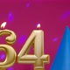 Burning Birthday Cake Candle Number 64 - VideoHive Item for Sale