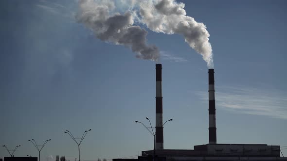 Smoke Comes From the Chimney. Air Pollution. Ecology. Kyiv. Ukraine. alt