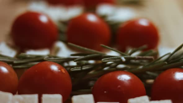 Flat Lay of Cheese and Tomatoes alt