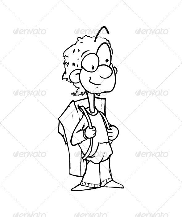 Schoolboy Outlines - People Characters