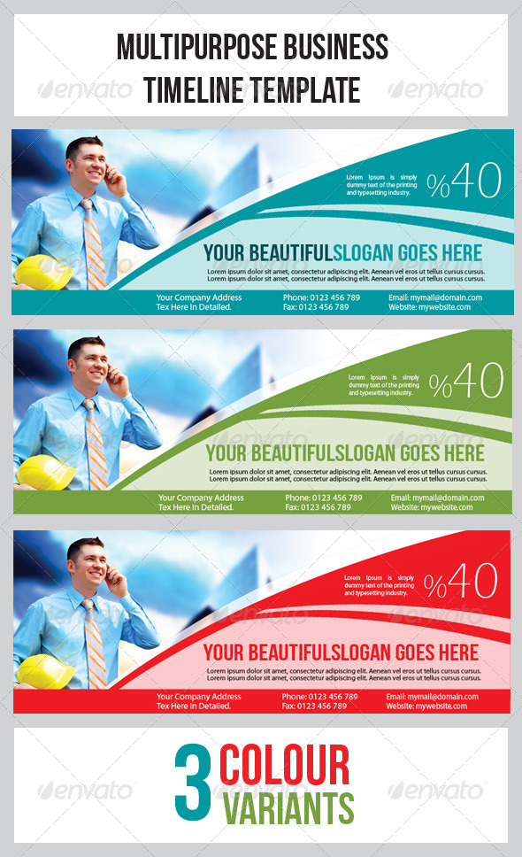 Multipurpose Business Timeline Template - Facebook Timeline Covers Social Media