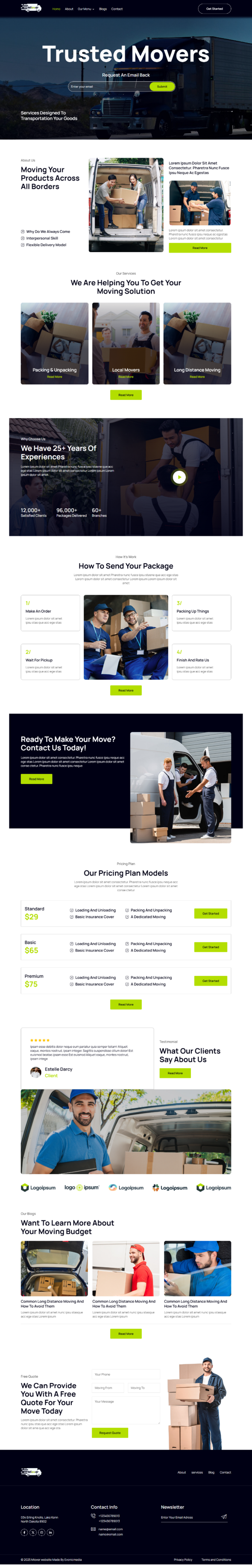 Miover - Packers & Movers Service Elementor Template Kit