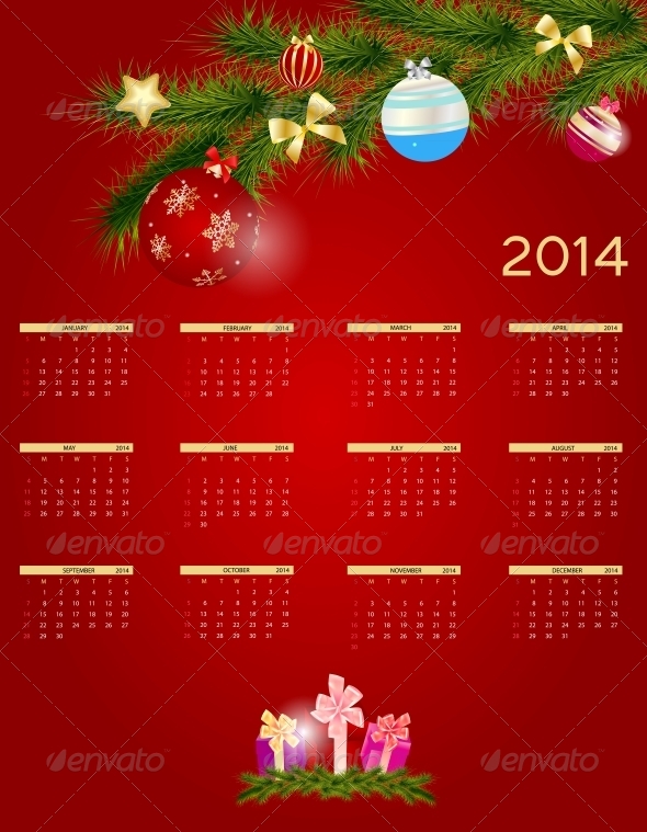2014 New Year Calendar - New Year Seasons/Holidays