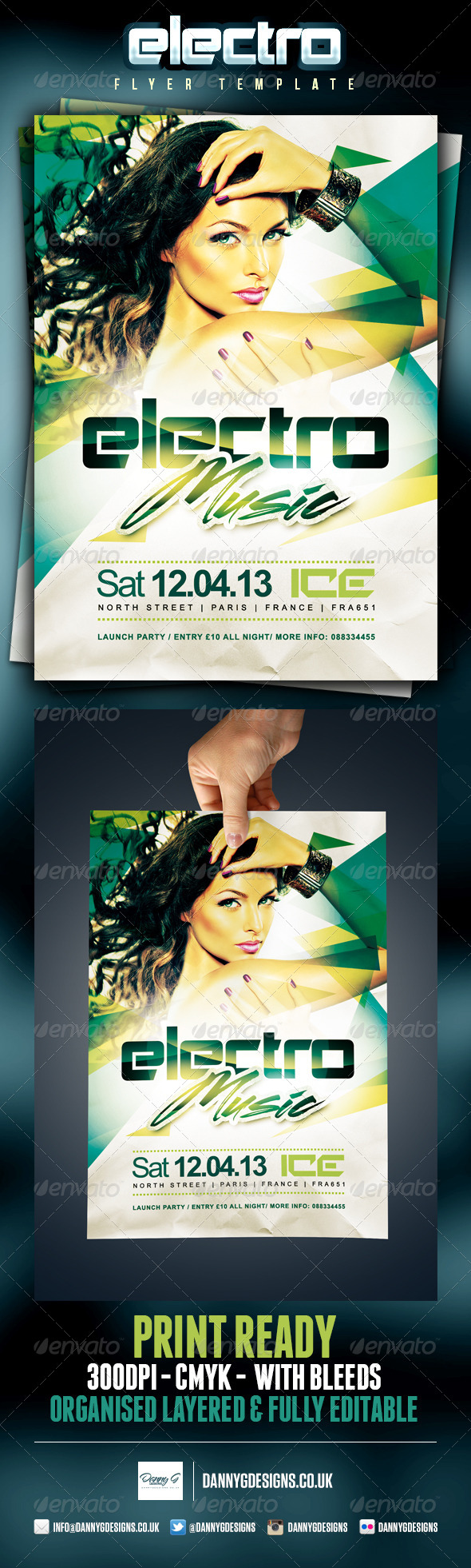 Electro Music Flyer Template - Clubs & Parties Events