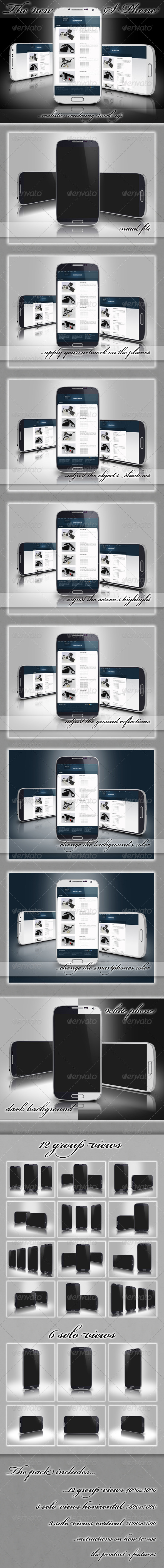 The New S4 Phone Mockup - Mobile Displays