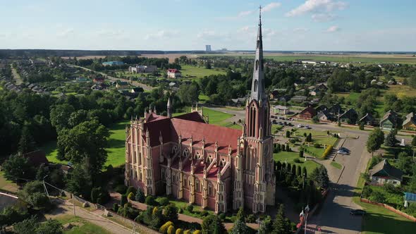 Old Retro Church of the Holy Trinity in Gerviaty, Grodno Region, Belarus alt