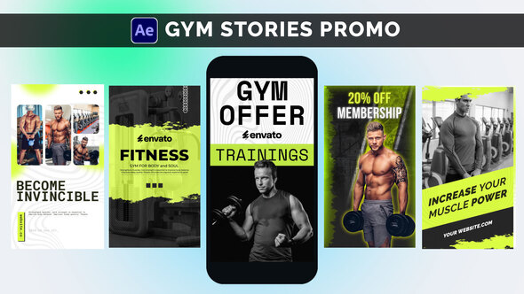 Gym Stories Promo | Marketing Logo Stings template preview
