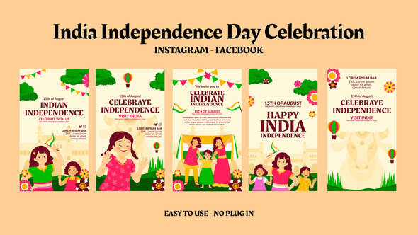 India Independence Day Instagram Stories Openers template preview