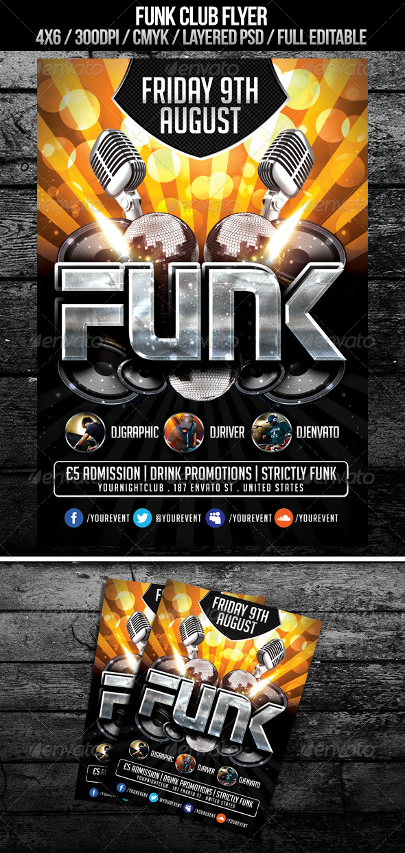 Funk Club Flyer - Clubs & Parties Events