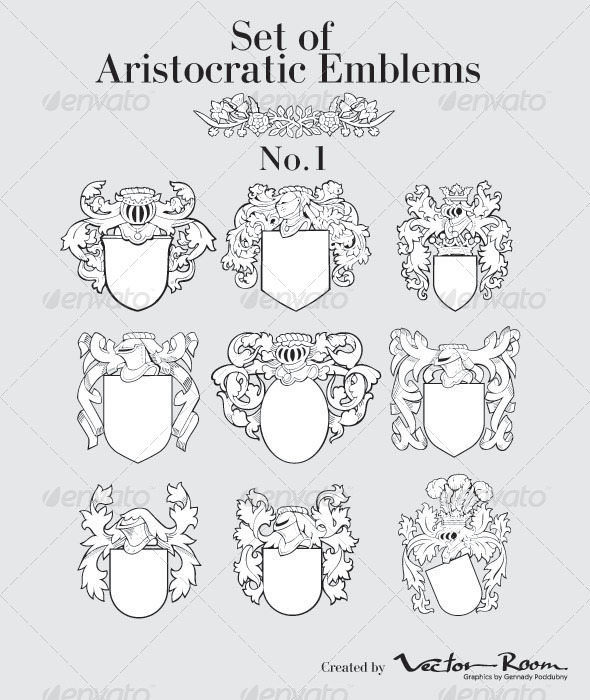 Set of Aristocratic Emblems No1 - Vectors