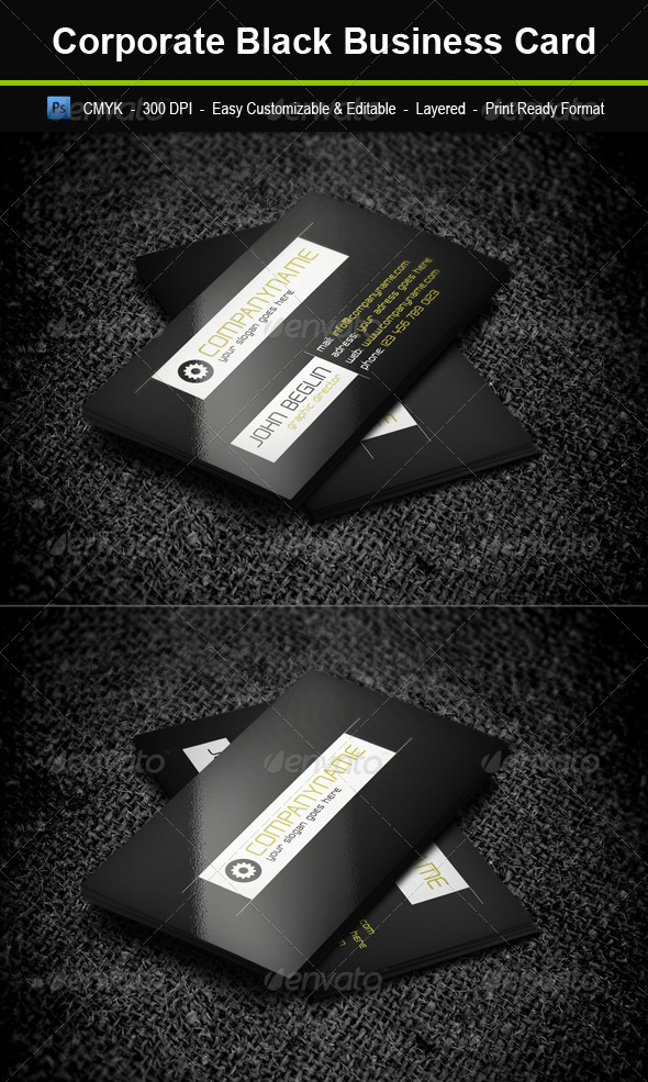 Corporate Black Business Card - Corporate Business Cards