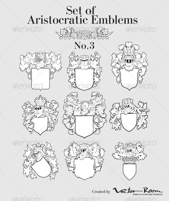 Set of Aristocratic Emblems No3 - Vectors