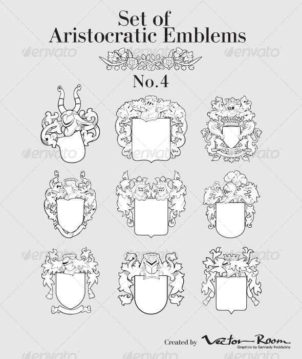 Set of Aristocratic Emblems No4 - Vectors