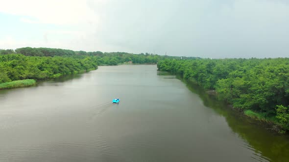 Tourist On Pedal Boat In Georgia alt