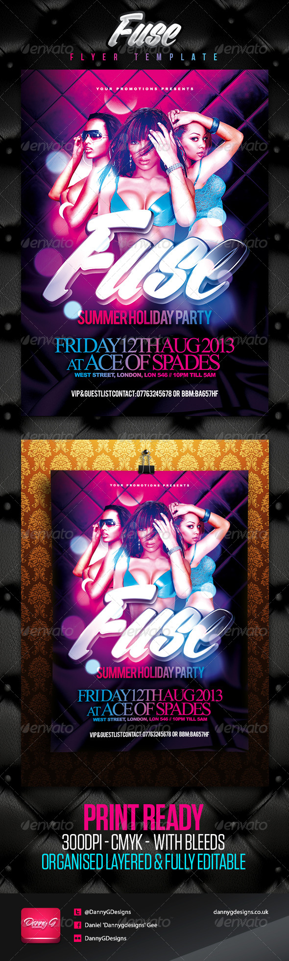 Fuse Summer Holiday Flyer Template - Clubs & Parties Events