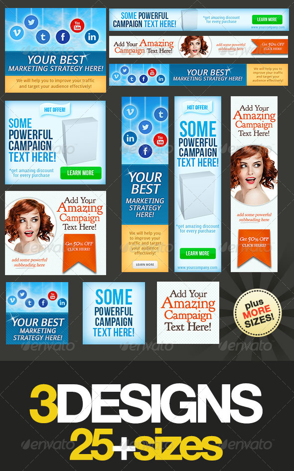 Multipurpose Web Banner Design Bundle - Banners & Ads Web Elements