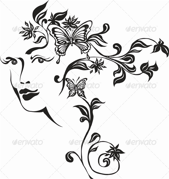 Girl - Tattoos Vectors
