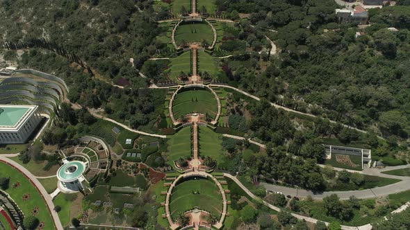 Aerial shot of Baha'i Gardens alt